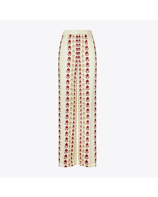 Tory Burch Metallic Printed Silk Pants