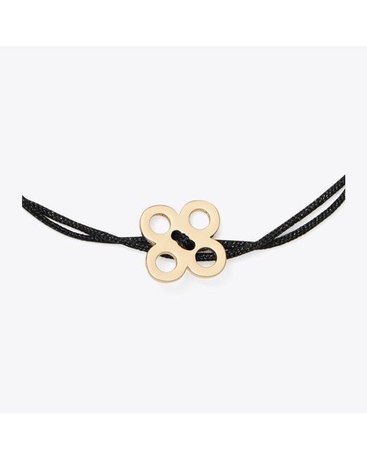 Tory Burch White Forget Me Not Cord Bracelet
