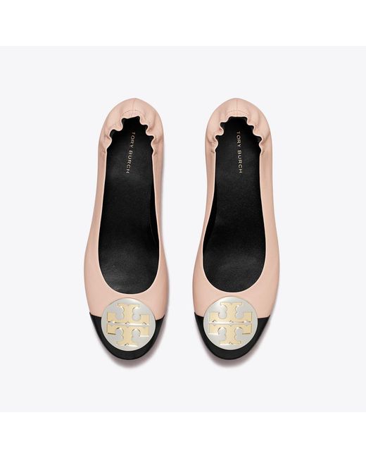 Tory Burch Multicolor Cap-Toe Ruched Ballet Flats