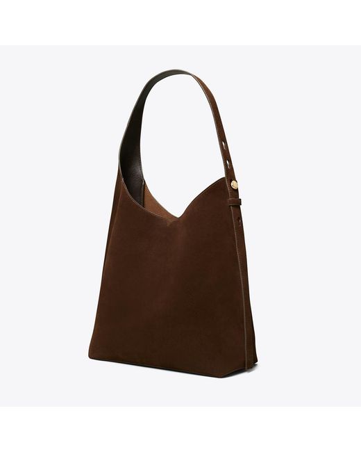 Tory Burch Brown Romy Suede Hobo Bag