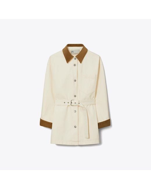 Tory Burch Natural Button Down Denim Jacket