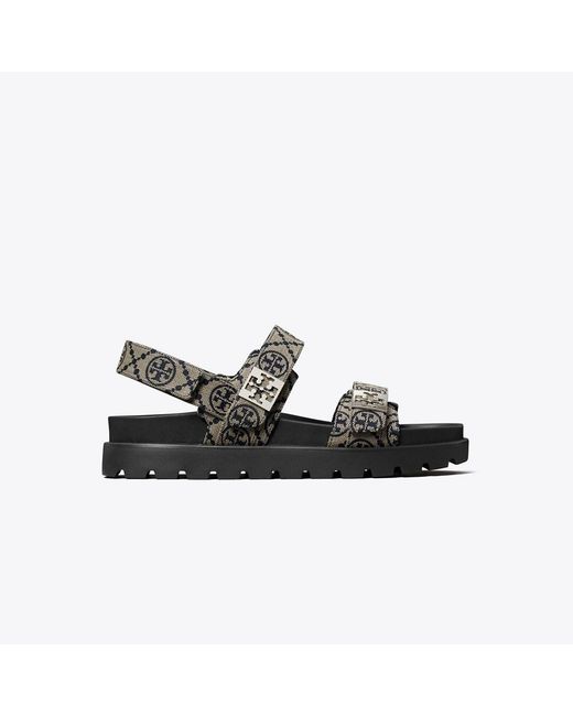 Tory Burch Black T Monogram Mellow Burch Sandal