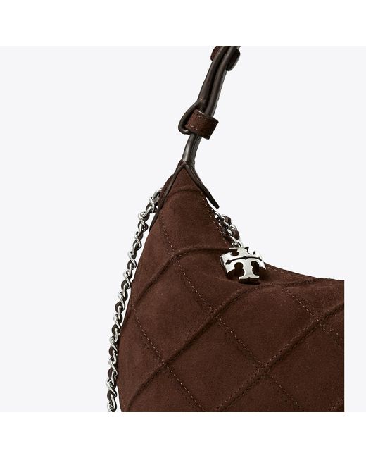 Tory Burch Brown Fleming Suede Pochette