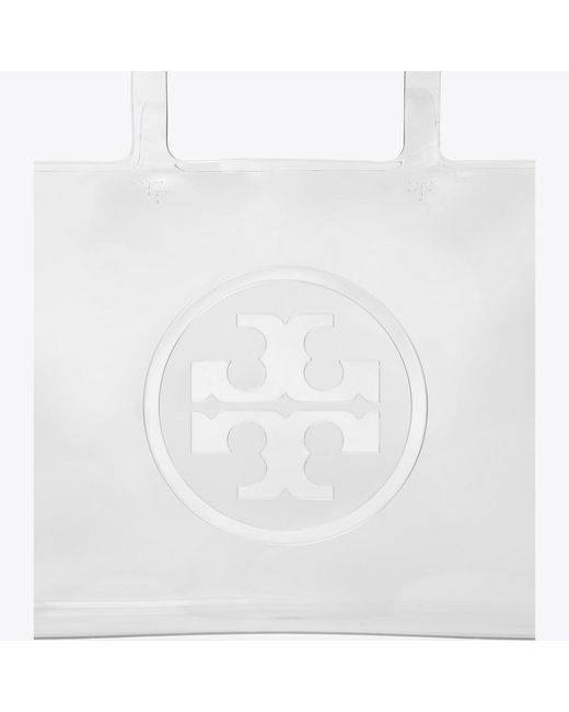 Tory Burch White Small Ella Clear Tote