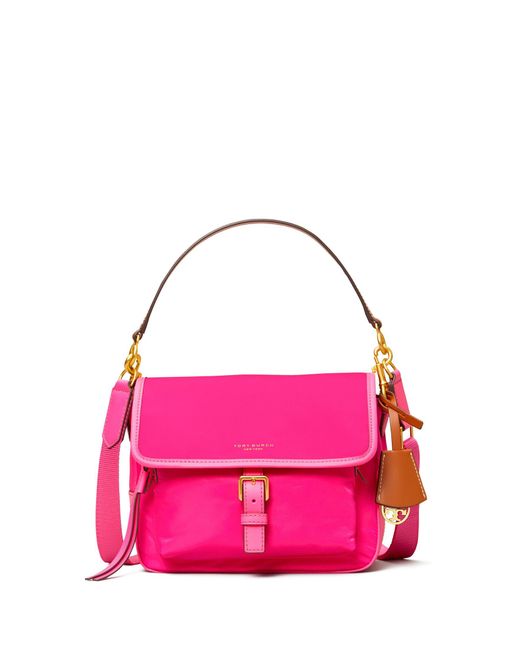 Tory Burch Perry Flap Nylon Crossbody in Pink Lyst Canada