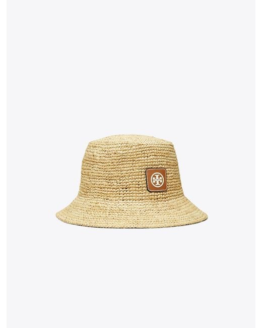 Tory Burch Natural Straw Bucket Hat