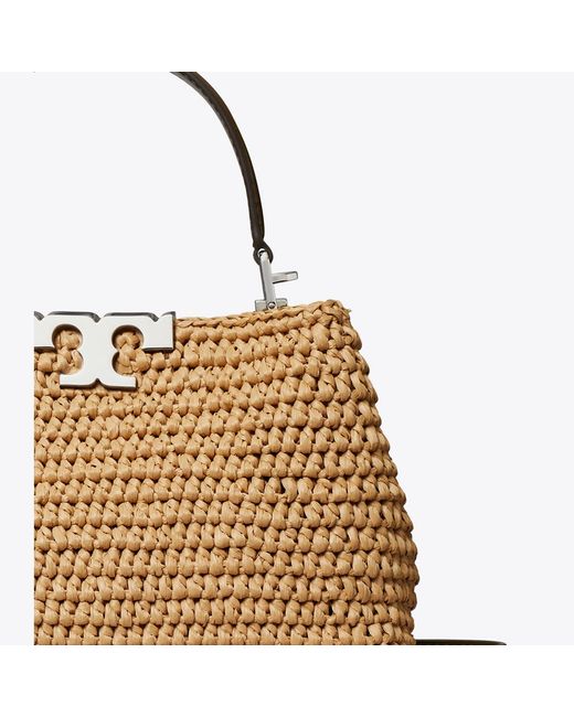Tory Burch Brown Mini Eleanor Raffia Satchel, One Size