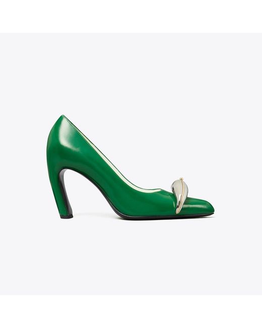 Tory Burch Green Pierced Pump