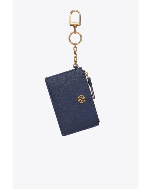 Tory Burch Robinson Card Case Key Ring in Blue Lyst