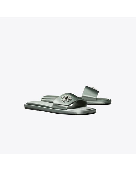 Tory Burch Green Turnlock Slide
