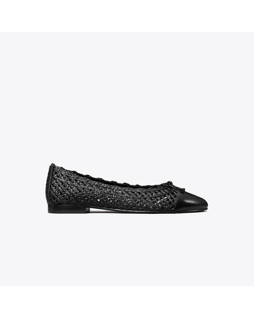 Tory Burch Black Cap-Toe Ballet