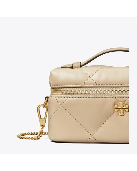 Tory Burch Natural Kira Diamond Quilt East-West Vanity Case, One Size