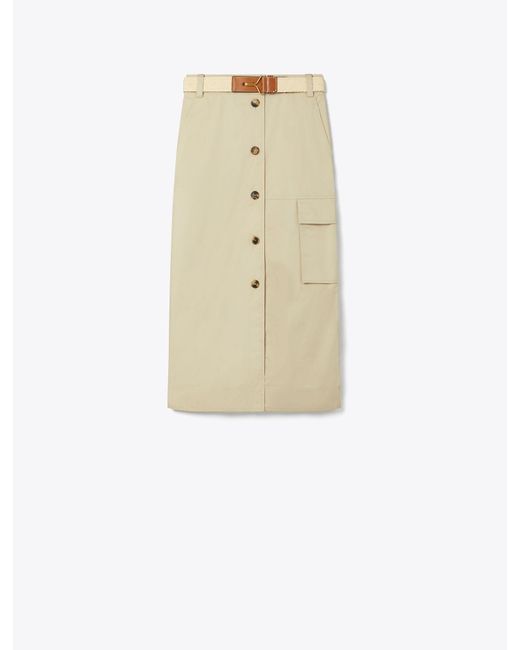 Tory Burch Natural Cotton Poplin Skirt