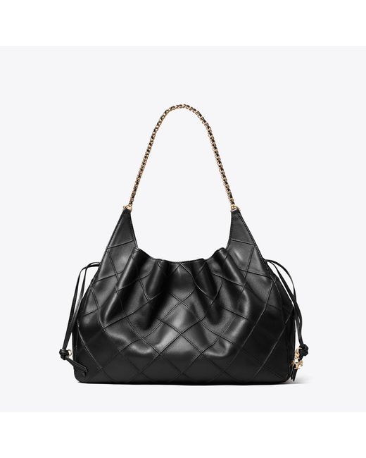 Tory Burch Black Large Fleming Tote