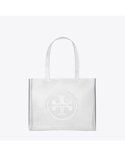 Tory Burch White Small Ella Clear Tote