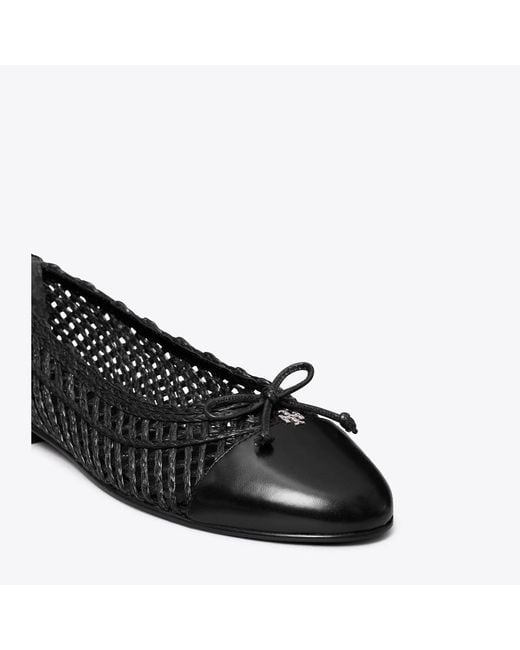 Tory Burch Black Cap-Toe Ballet