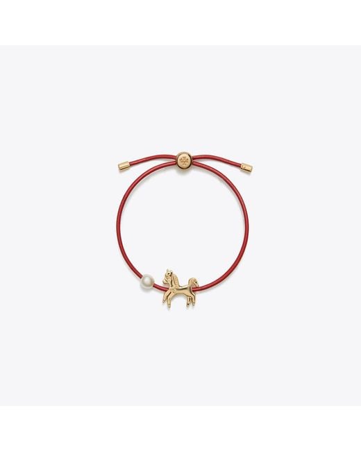 Tory Burch Brown Curiosity Horse Slider Bracelet