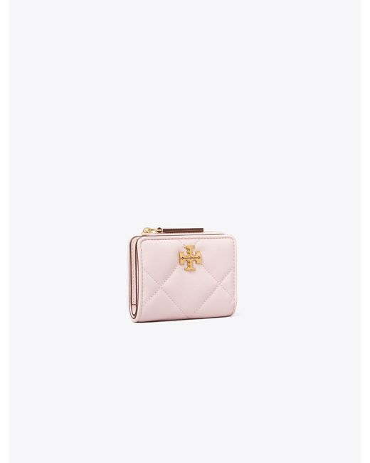 Tory Burch Pink Kira Diamond Quilt Bi-Fold Wallet