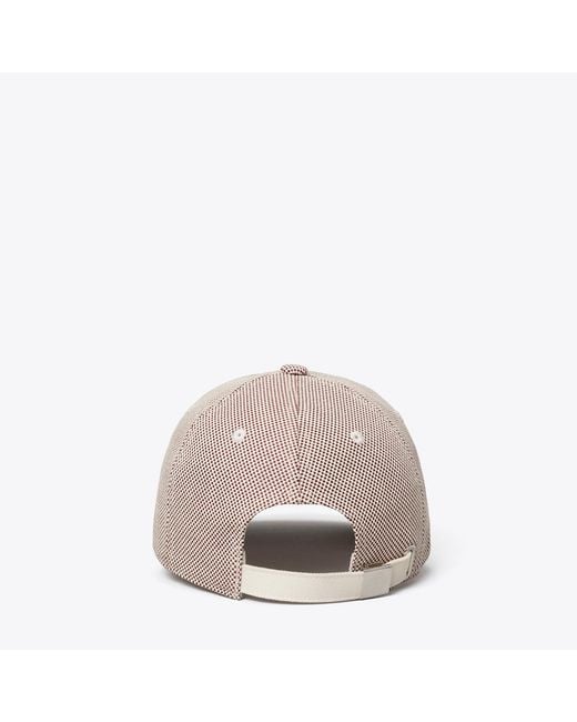 Tory Burch Red Two-Tone Canvas Baseball Cap