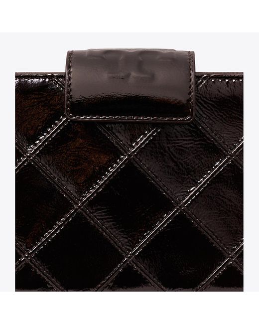 Tory Burch Black Damen Mini Fleming Crossbody Bag Aus Lackleder