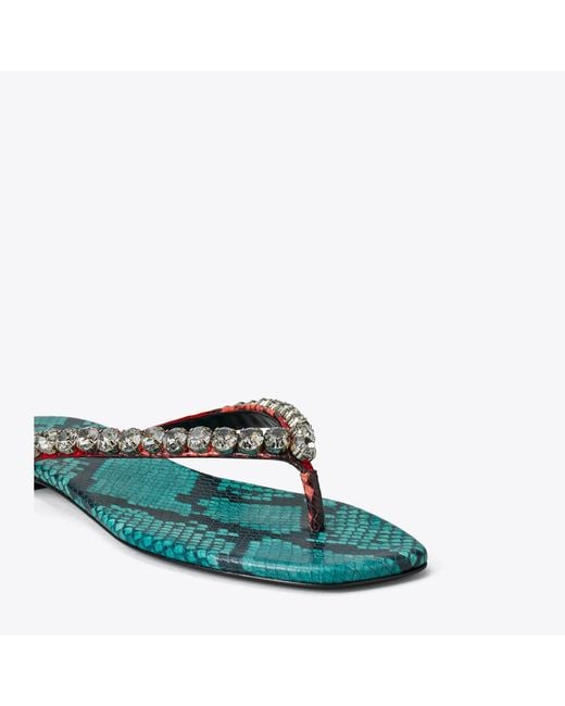 Tory Burch Blue Crystal Flip-Flop
