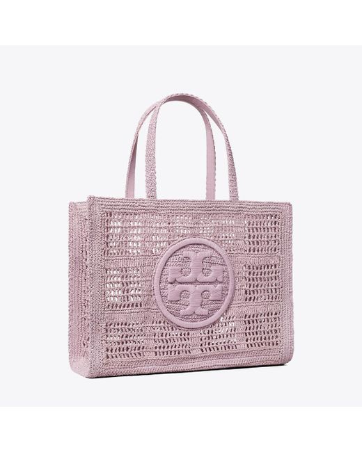 Tory Burch Purple Large Ella Hand-Crocheted Tote