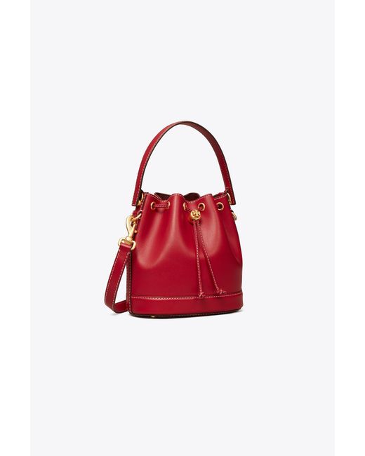 Tory Burch Red Exclusive: Leather Bucket Bag