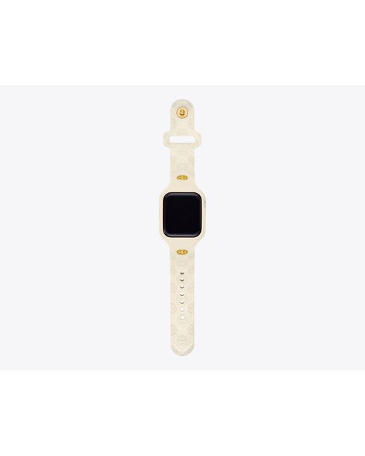 Tory Burch Black T Monogram Band For Apple Watch®, Silicone