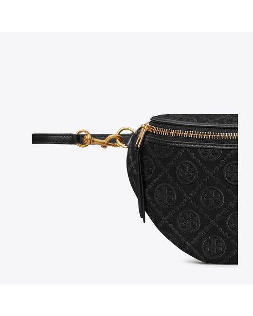 Tory Burch Black T Monogram Belt Bag, One Size