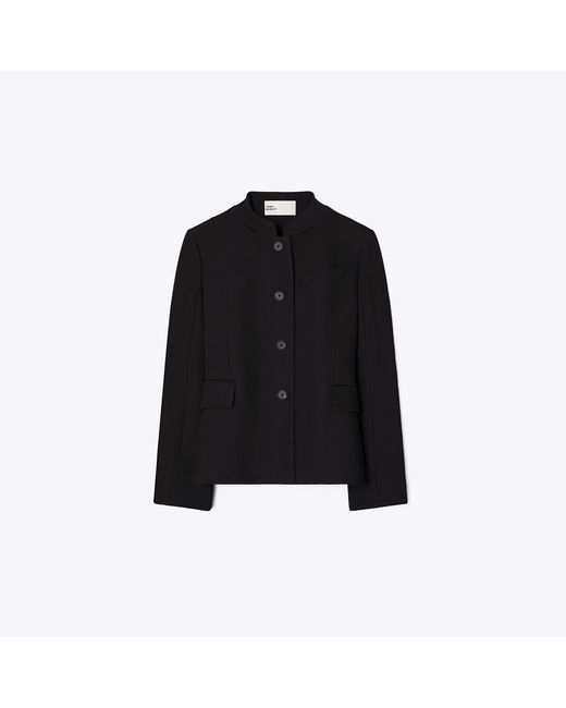 Tory Burch Black Viscose And Cotton Crepe Jacket