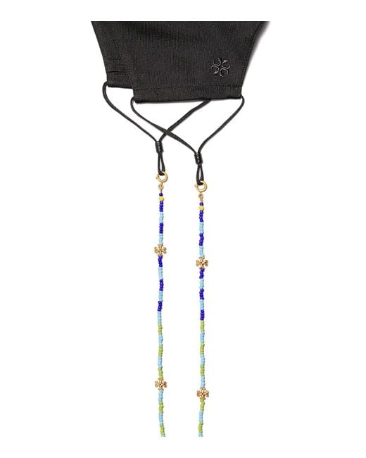 Tory Burch Blue Beaded Face Mask Chain