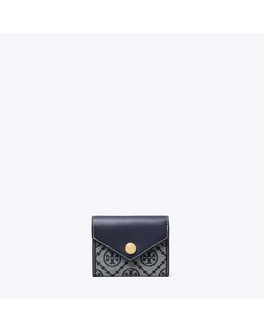 Tory Burch Gray T Monogram Small Envelope Wallet, One Size