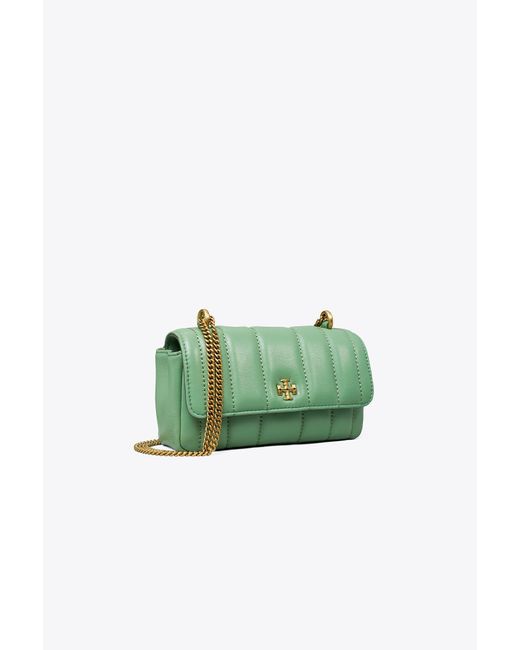 Tory Burch Green Mini Kira Flap Shoulder Bag
