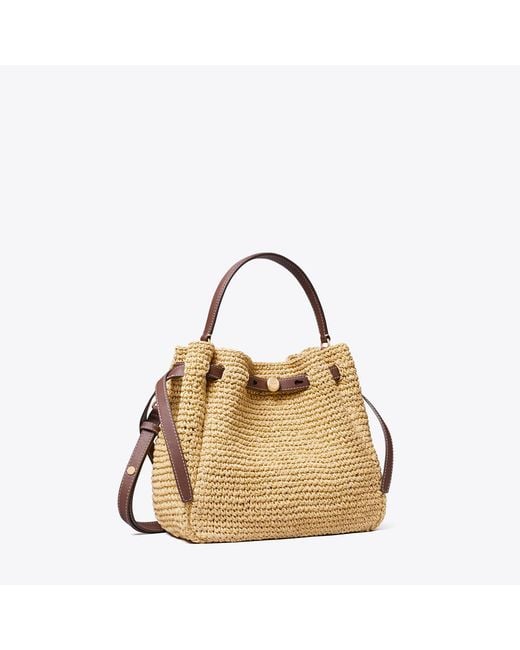 Tory Burch Natural Romy Woven Bucket Bag