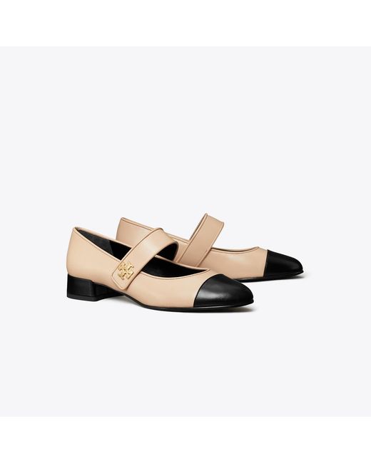 Tory Burch White Cap-Toe Mary Jane