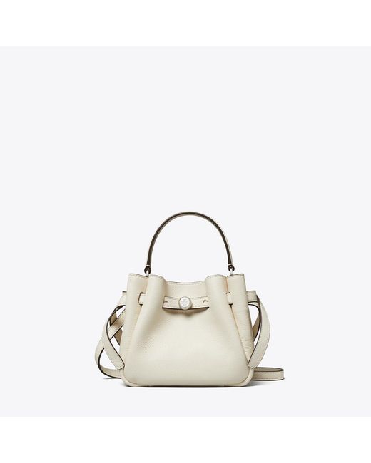 Tory Burch Natural Mini Romy Bucket Bag, One Size