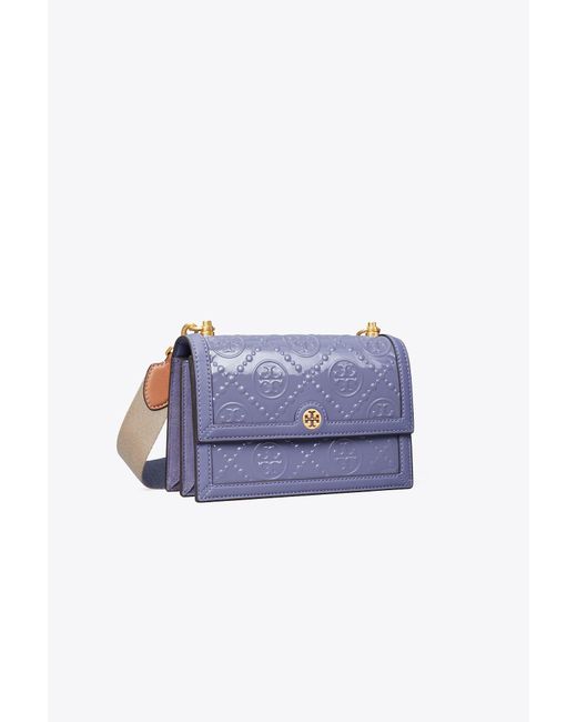Tory Burch Small T Monogram Embossed Shoulder Bag Lyst
