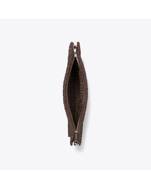Tory Burch Brown Ella Hand-Crocheted Pouch