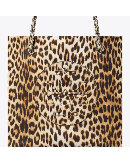 Tory Burch Metallic Ella Printed Chain Tote, One Size