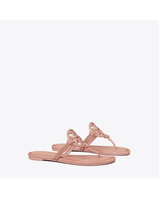 Tory Burch Pink Miller Pavé Knotted Sandal