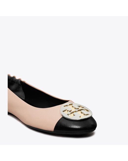 Tory Burch Multicolor Cap-Toe Ruched Ballet Flats