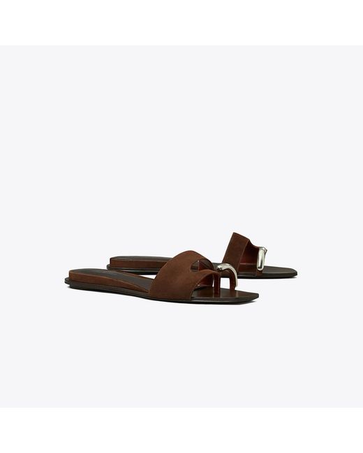 Tory Burch Brown Pierced Slide