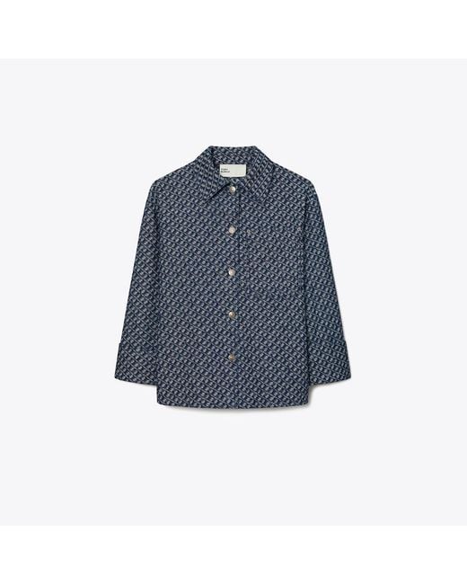 Tory Burch Blue Denim Barn Jacket