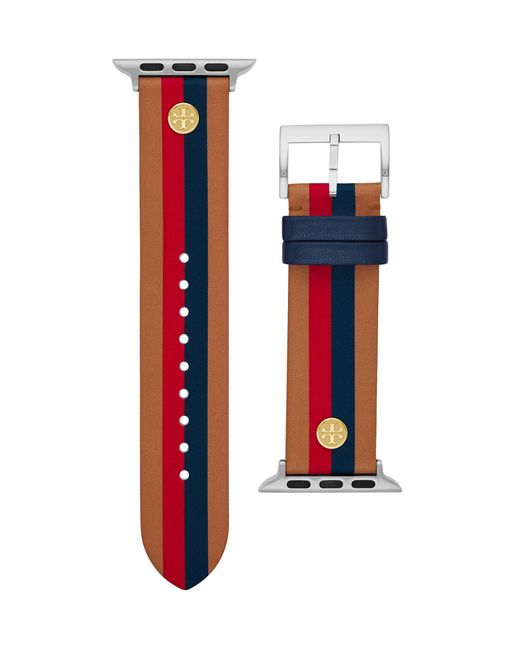 Tory Burch Seasonal Stripes Band For Apple Watch®, Multicolor Leather, 38 Mm - 40 Mm