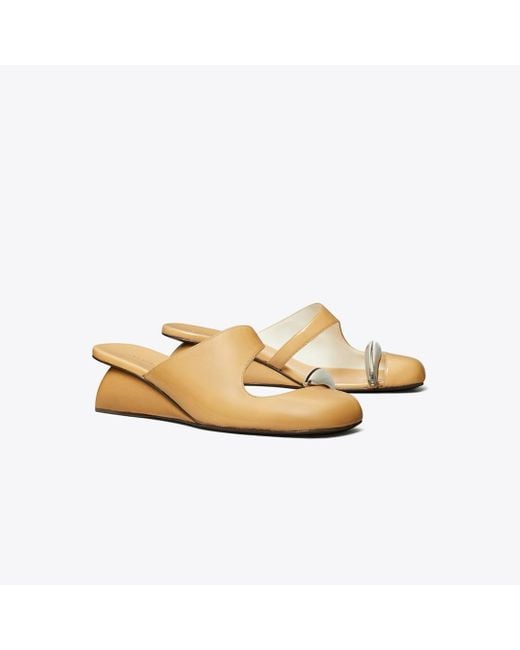 Tory Burch Metallic Pierced Mule Wedge