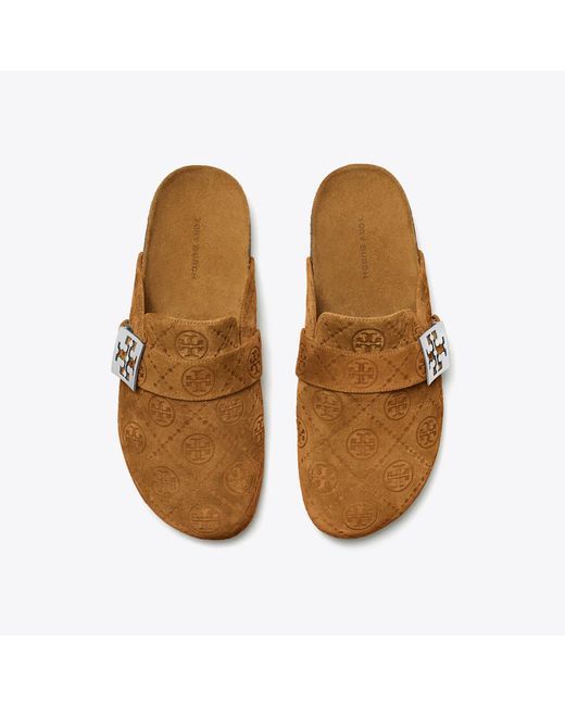 Tory Burch Brown T Monogram Mellow Mule