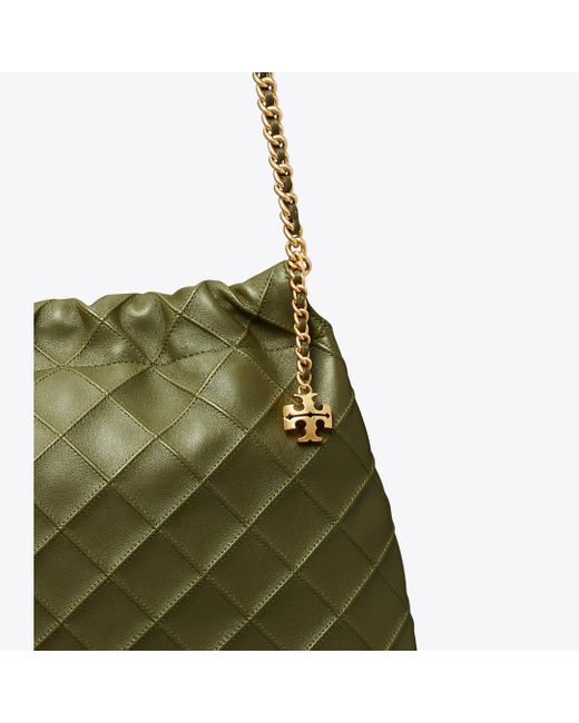 Tory Burch Green Fleming Soft Hobo Bag, One Size
