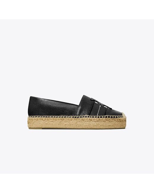 Tory Burch Black Ines Platform Espadrille
