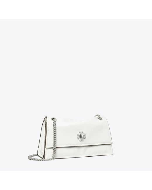 Tory Burch White Damen Mini Kira Schultertasche Mit Drehverschluss