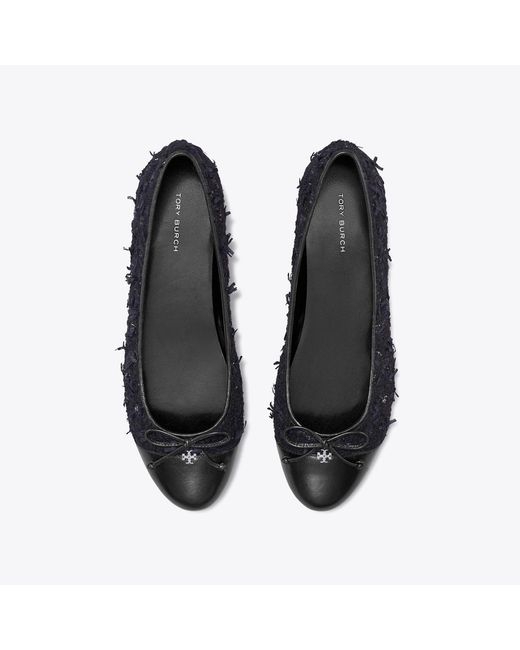 Tory Burch Black Cap-Toe Ballet